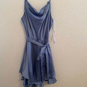 B. Darlin Formal Blue Silk Mini Dress